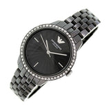 Emporio Armani Crystal Ceramica Black Dial Black Steel Strap Watch For Women - AR1478