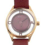 Marc Jacobs Tether Transparent Red Dial Red Leather Strap Watch for Women - MBM1377