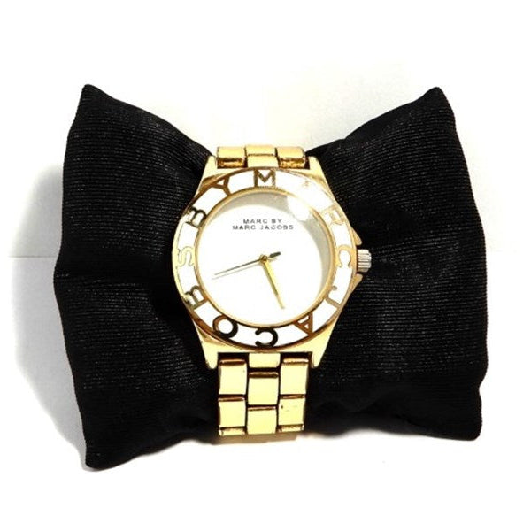 Marc Jacobs Amy White Dial Gold Steel Strap Watch for Women - MBM3051