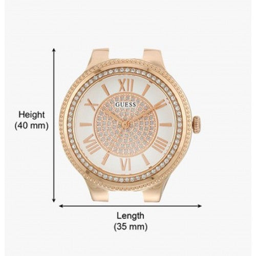 Guess Madison Diamonds White Dial Rose Gold Steel Strap Watch for Women - W0637L3