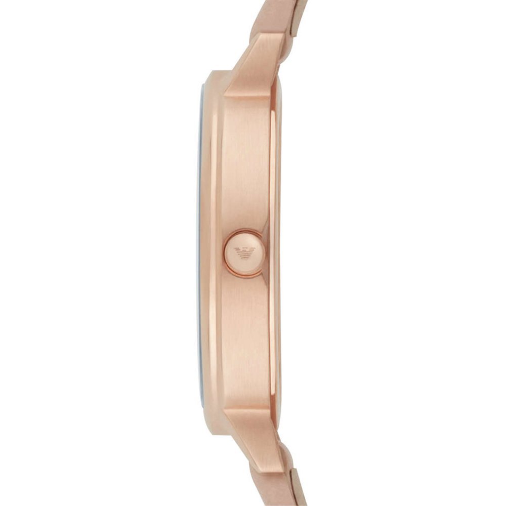 Emporio Armani Kappa White Mother of Pearl Dial Pink Leather Strap Watch For Women - AR2512