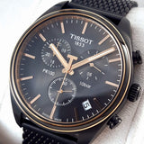 Tissot T Classic PR 100 Chronograph Anthracite Black Dial Black Mesh Bracelet Watch For Men - T101.417.23.061.00