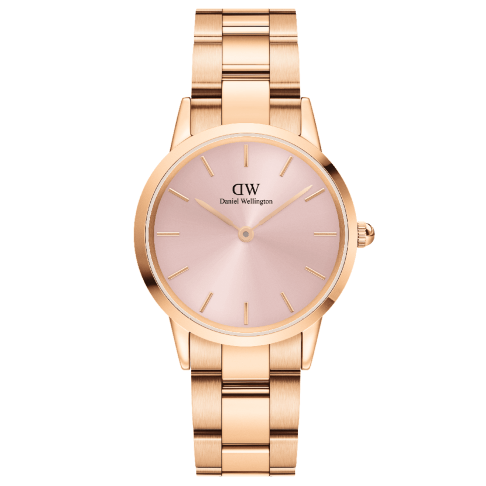 Daniel Wellington Iconic Link Unitone Rose Gold Dial Rose Gold Steel Strap Watch For Women - DW00100401