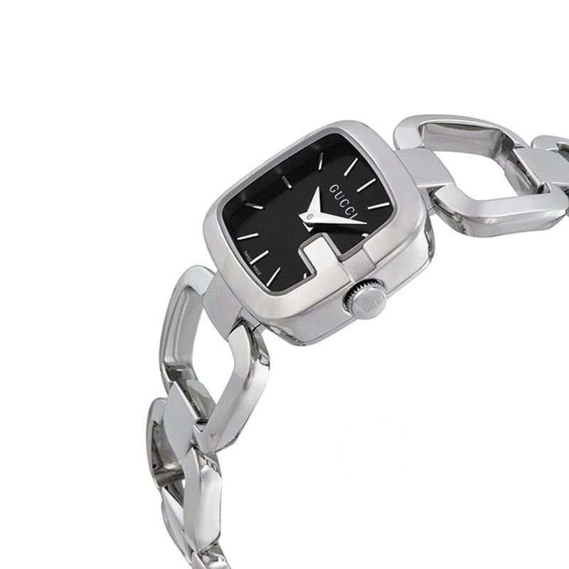 Gucci G Gucci Black Dial Silver Steel Strap Watch For Women - YA125510