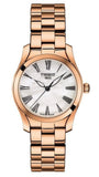 Tissot T Wave Mother of Pearl Dial Rose Gold Steel Strap Watch For Women - T112.210.33.113.00