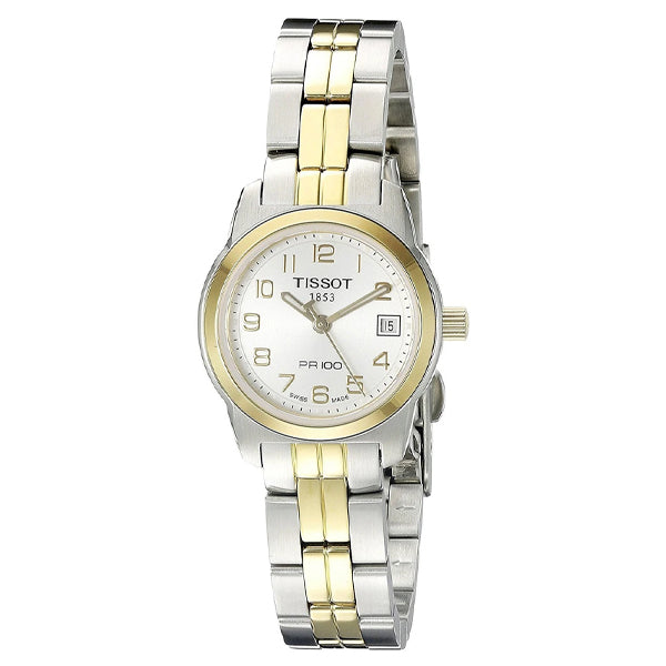Tissot T Classic PR100 Gold Plated Quartz Watch For Women - T049.210.22.017.00