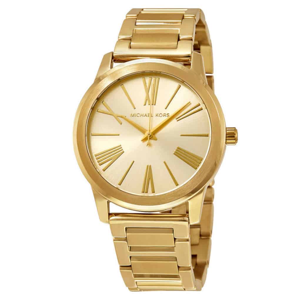 Michael Kors Hartman Quartz Gold Dial Gold Steel Strap Watch For Women - MK3490