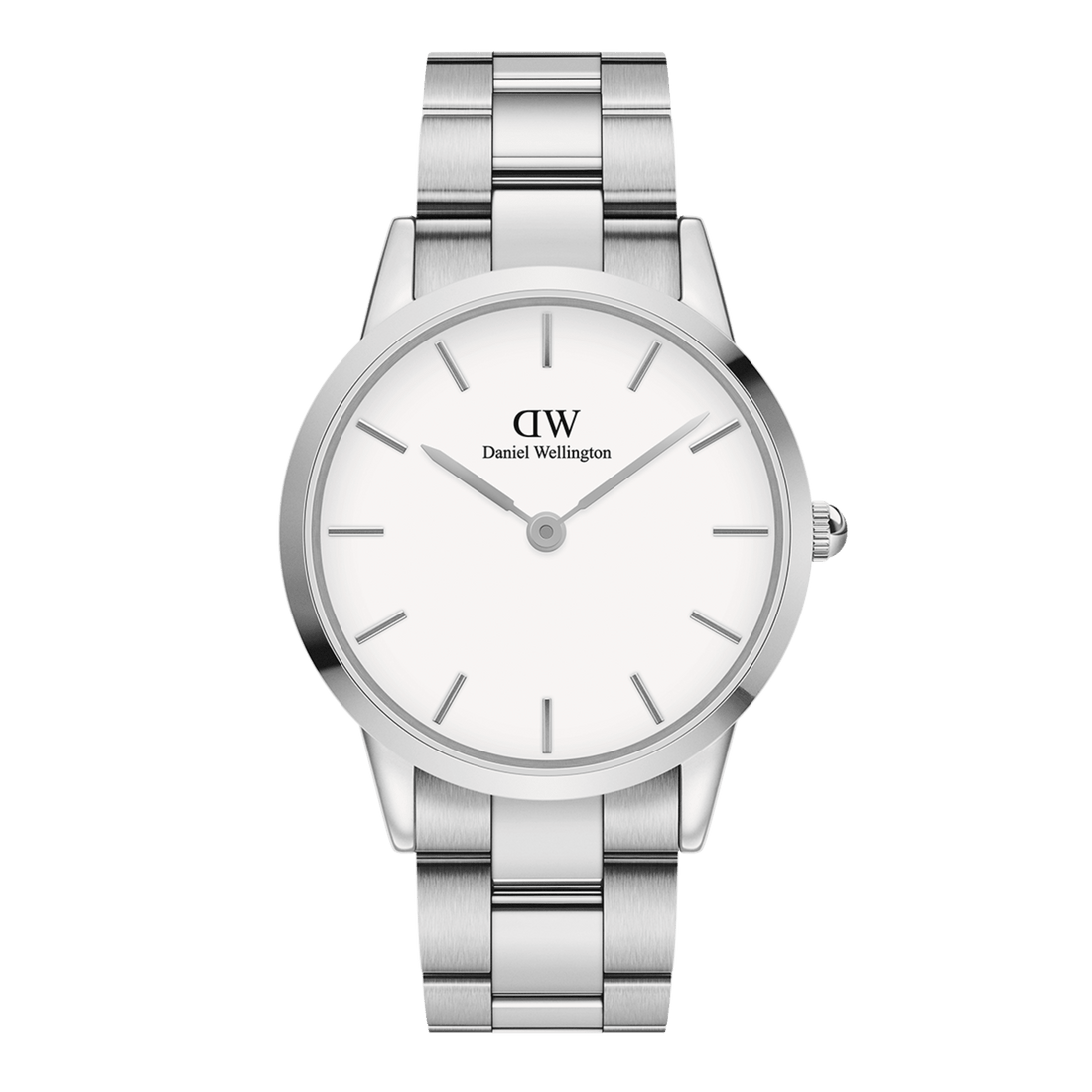 Daniel Wellington Iconic Link White Dial Silver Steel Strap Watch For Women - DW00100205