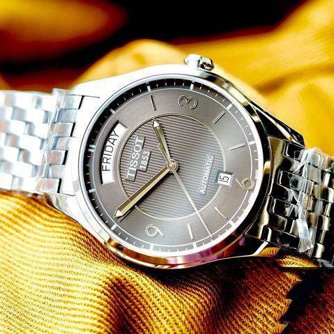 Tissot T Classic T One Automatic Grey Dial Silver Steel Strap Watch For Men - T038.430.11.067.00