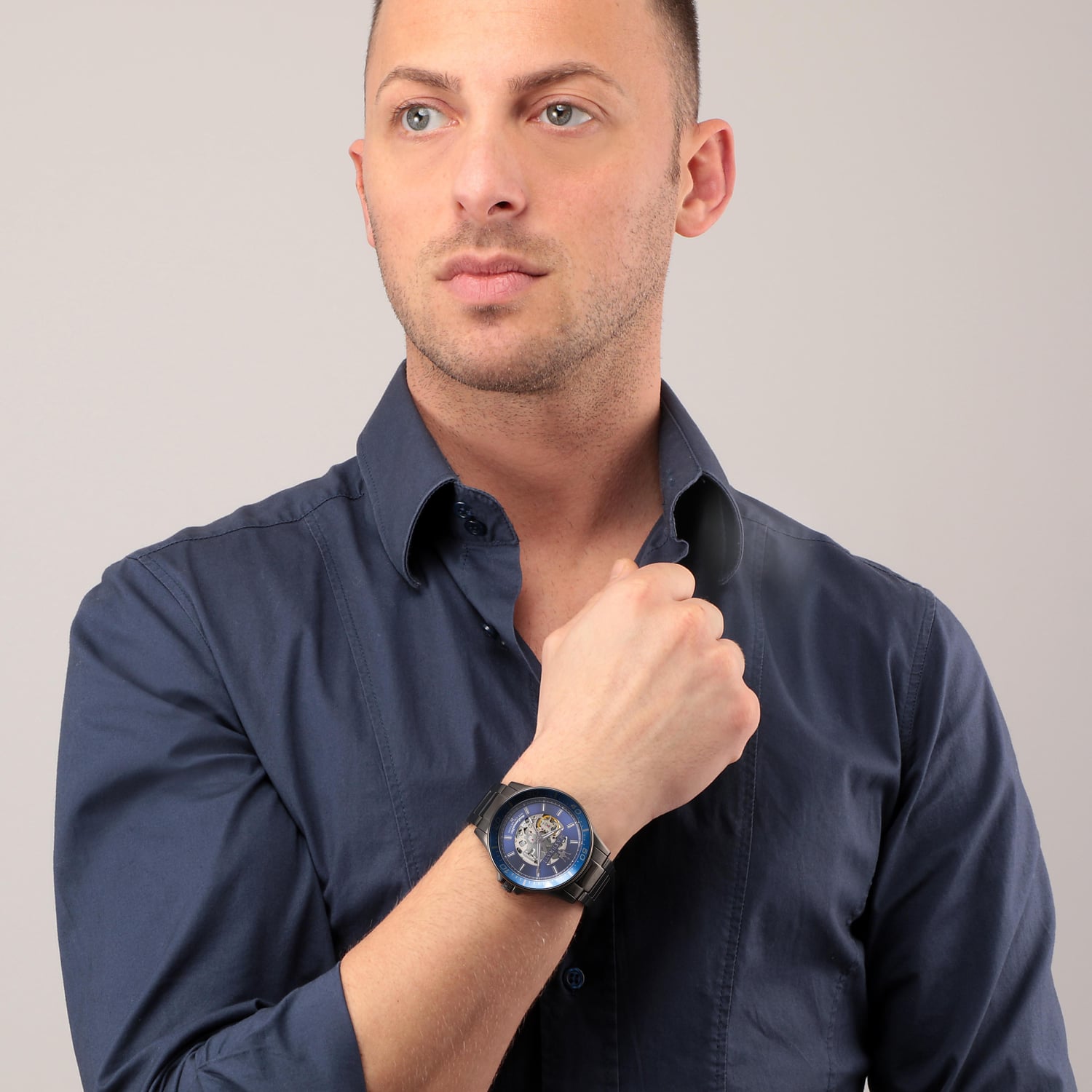 Maserati SFIDA Automatic Blue Dial Silver Steel Strap Watch For Men - R8823140001