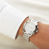 Michael Kors Bradshaw  Chronograph Silver Dial Silver Steel Strap Watch for Women - MK6174