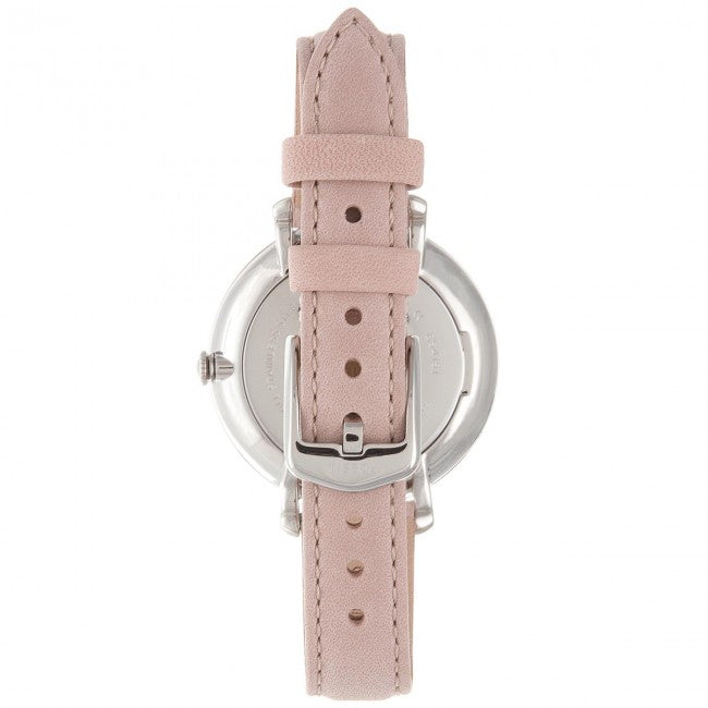 Fossil Jacqueline Blush Mother of Pearl Dial Pink Leather Strap Watch for Women - ES4151