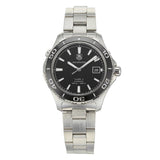 Tag Heuer Aquaracer Caliber 5 Automatic Black Dial Silver Steel Strap Watch for Men - WAK2110.BA0830