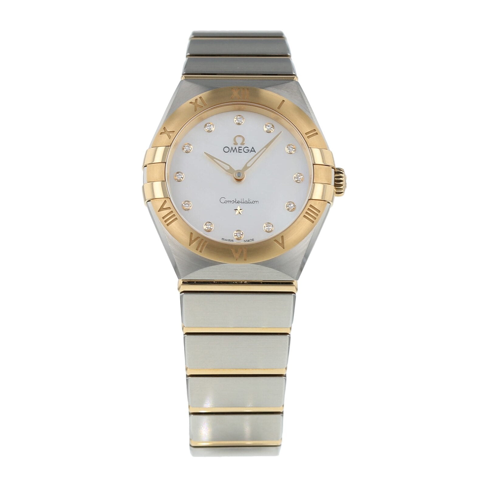 Omega Constellation Manhattan Mother of Pearl Dial Two Tone Steel Strap Watch for Women - 131.20.28.60.55.002