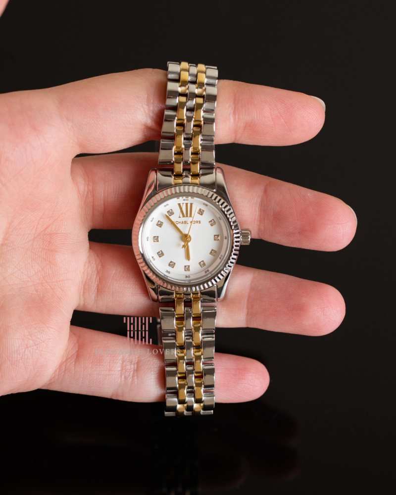 Michael Kors Lexington Analog Silver Dial Two Tone Steel Strap Watch for Women - MK4740