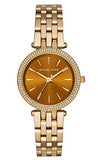 Michael Kors Darci Amber Dial Gold Steel Strap Watch for Women - MK3408