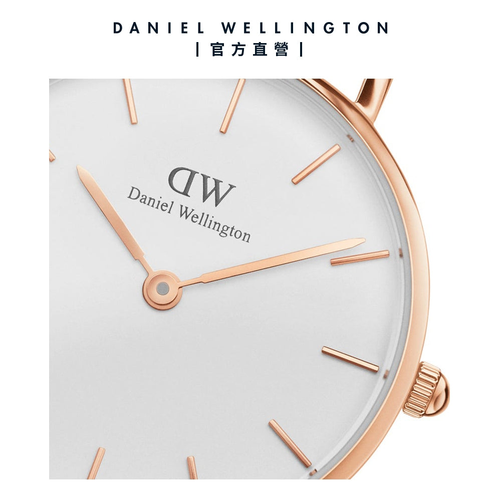 Daniel Wellington Classic Petite Sheffield White Dial Black Leather Strap Watch For Women - DW00100230