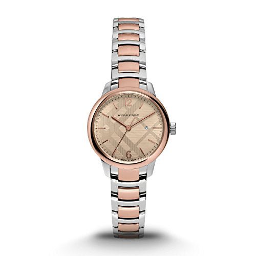 Burberry The Classic Rose Gold Dial Two Tone Steel Strap Watch for Women - BU10117