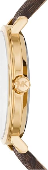 Michael Kors Addyson Three-Hand Silver Dial Brown Leather Strap Watch for Women - MK2945