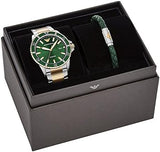 Emporio Armani Diver Chronograph Green Dial Two Tone Steel Strap Watch For Men - AR80063