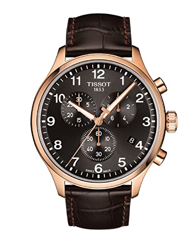 Tissot Chrono XL Black Dial Brown Leather Strap Watch For Men - T116.617.36.057.01