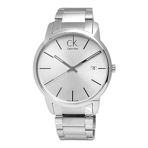 Calvin Klein City Silver Dial Silver Steel Strap Watch for Men - K2G2G146