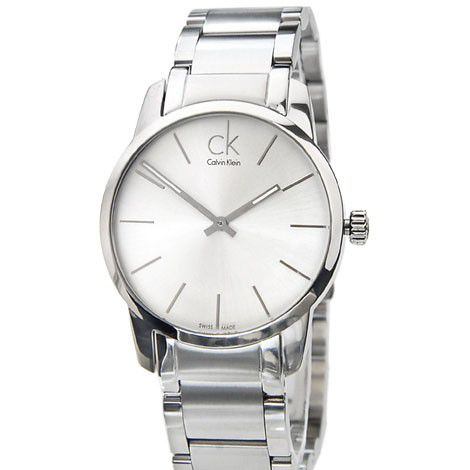 Calvin Klein City Silver Dial Silver Steel Strap Watch for Women - K2G23126