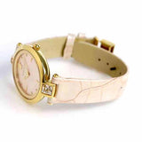 Versace Olympo Quartz White Dial Beige Leather Strap Watch for Women - VAN050016