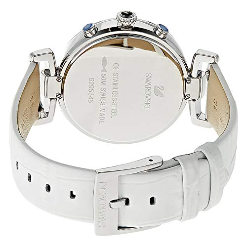 Swarovski Era Journey Silver Dial White Leather Strap Watch for Women - 5295346