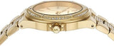 Michael Kors Lenox Three Hand Silver Dial Gold Steel Strap Watch For Women - MK7361