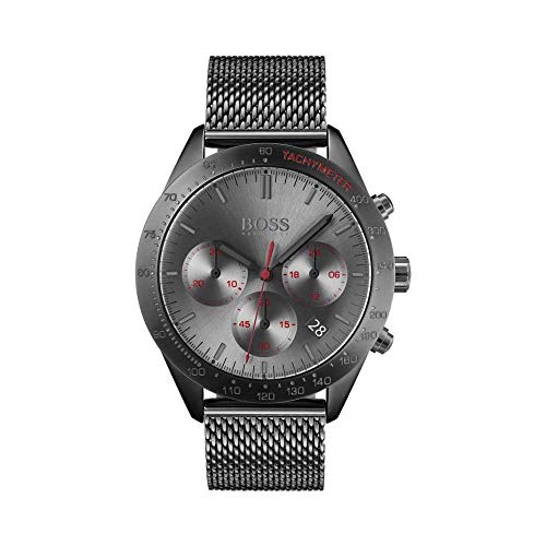 Hugo Boss Talent Gunmetal Dial Grey Mesh Bracelet Watch for Men - 1513637