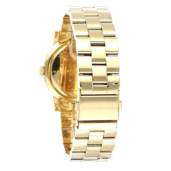 Marc Jacobs Amy Glitz Black Dial Gold Steel Strap Watch for Women - MBM3334