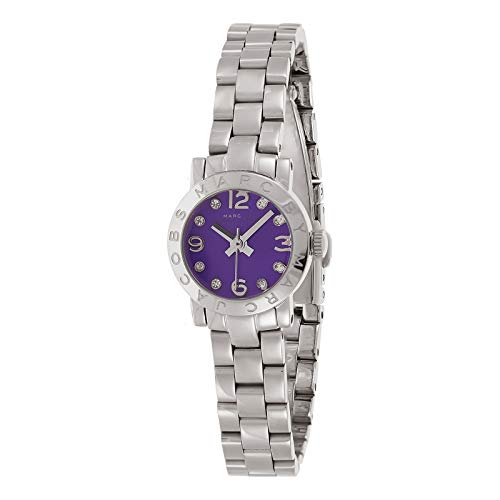 Marc Jacobs Amy Purple Dial Silver Steel Strap Watch for Women - MBM3228