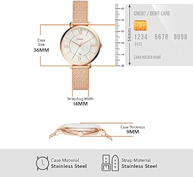 Fossil Jacqueline Mother of Pearl White Dial Gold Mesh Strap Watch for Women - ES4352