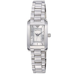 Emporio Armani Classic Diamonds Silver Dial Silver Steel Strap Watch For Women - AR3170