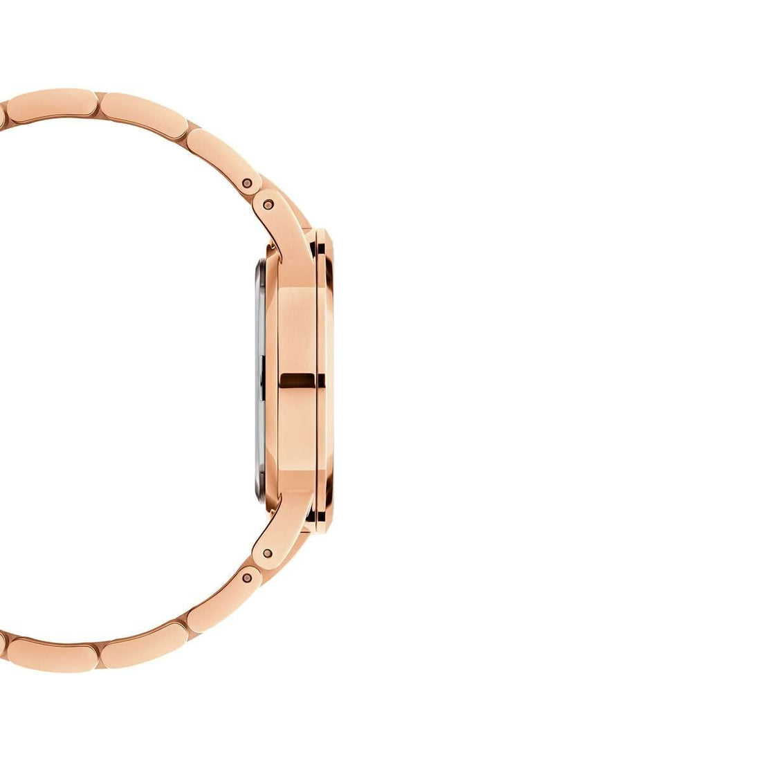 Daniel Wellington Iconic Link White Dial Rose Gold Steel Strap Watch for Women - DW00100213