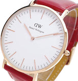 Daniel Wellington Classic Suffolk White Dial Brown Leather Strap Watch For Women - DW00100120
