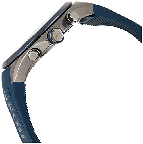 Hugo Boss Distinct Blue Dial Blue Rubber Strap Watch for Men - 1513856