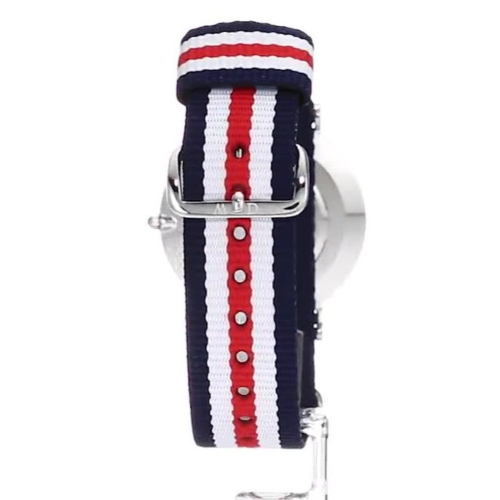 Daniel Wellington Classic Canterbury White Dial Two Tone NATO Strap Watch For Women - DW00100051