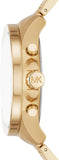 Michael Kors Wren Chronograph Gold Dial Gold Steel Strap Watch For Men - MK8928