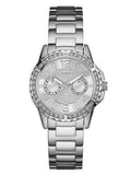 Guess Sassy Multifunction Quartz Silver Dial Silver Steel Strap Watch For Women - W0705L1