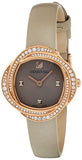 Swarovski Crystal Flower Grey Dial Grey Leather Strap Watch for for Women - 5552424