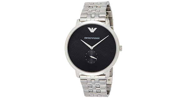 Emporio Armani Classic Quartz Black Dial Silver Steel Strap Watch For Men - AR11161