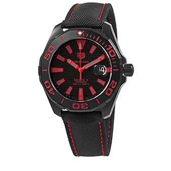 Tag Heuer Aquaracer Caliber 5 Black Dial Black Nylon Strap Watch for Men - WAY208A.FC6381