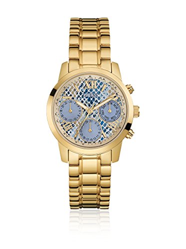Guess Mini Sunrise Quartz Blue Dial Gold Steel Strap Watch For Women - W0448L6