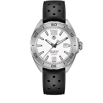 Tag Heuer Formula 1 Quartz White Dial Black Rubber Strap Watch for Men - WAZ2114.FT8023
