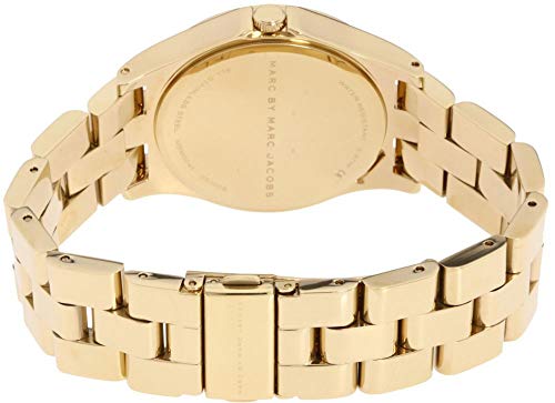 Marc Jacobs Henry Diamonds White Dial Gold Steel Strap Watch for Women - MBM3045