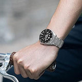 Seiko 5 Sports Automatic Day Date Black Dial Silver Steel Strap Watch for Men - SRPD55K1