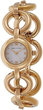 Marc Jacobs Rock White Dial Gold Steel Strap Watch for Women - MBM3005