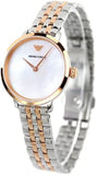 Emporio Armani Modern Slim Analog Mother of Pearl Dial Two Tone Steel Strap Watch For Women - AR11157